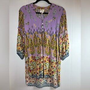 Anthropologie Fig & Flower Floral Tunic Small